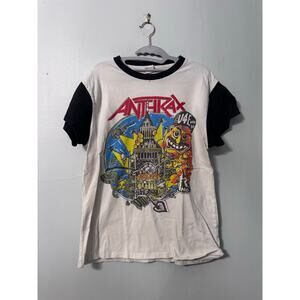 Madeworn Anthrax Graphic Tee Medium Double-Sided Band Shirt